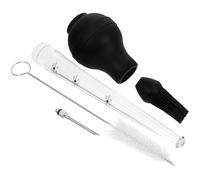 Amosfun Injecteur de Cuisson pour Viande en Acier Inoxydable et Silicone, Injecteur Alimentaire Compact Brosse Intégrée, Outil Pratique pour Barbecue et Marinade, Compatible