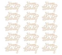 Amosfun Joyeux Anniversaire Bois Mots de découpe Bois tranches de Bois de confettis pour la fête d'anniversaire décorations de Table