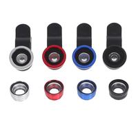Amosfun Kit 4pcs Objectifs de Caméra de Téléphone à Clipser Multifonction Verre et Alliage D'aluminium, Grand Angle, Macro et Fisheye pour Smartphone Léger pour Fêtes et Événements