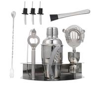Amosfun Kit de Barman Inox 12 Pièces 350 Ml Shaker à Cocktails Polyvalent Passoire et Accessoires pour Préparation Boissons Maison et Bar, Outils à Cocktails Professionnels pour Soirées