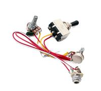 Amosfun Kit de Câblage Pré-câblé pour Guitare Électrique Potentiomètre 500k, Bouton 1 Volume 1 Tonalité, Matériaux Métal et Plastique, Installation Pratique