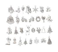 Amosfun Kit De Fabrication De Bijoux NoëL 54 PièCes Pendentifs ArgentéS Ornements Suspendus Accessoires Diy Pour Colliers Bracelets CréAtifs