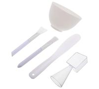 Amosfun Kit Mélangeur de Masque Facial DIY Bol en Silicone Blanc, Spatule et Pinceau pour Soins du Visage, Bol Mélangeur Compact et Léger, Trousse Beauté et Soins Visage à Réutilisable