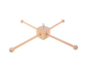 Amosfun Kit Mobile en Bois Naturel à Monter Soi-même - Support Carré 3 pour Carillon Éolien Bébé, Cadre Suspendu Multifonction pour Chambre D’garçon et Filles Bohème, Accessoire Décoratif