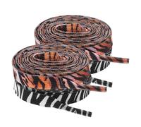 Amosfun Lacets Plats à Motif Animal en Polyester, 2 Paires pour Chaussures de Sport, Style Léopard et Zèbre, Faciles à Utiliser, Accessoires Polyvalents pour Activités Sportives