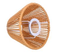 Amosfun Lampadaire Boho Corde Naturelle et Abat-jour Conique Tissé Main Luminaire Suspendu Équilibré pour Ambiance Chaleureuse et Décor Élégant