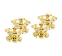 Amosfun Lampe à Ghee Lampe Au Ghee 4 Pièces Ghee Lampe Titulaire Dessus De Bureau Bol De Bavure Chandeliers Appliques Lumière D'huile Lampes à Huile pour L'intérieur Épaissir Lampe à Beurre Lanterne