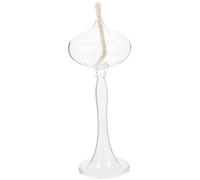 Amosfun Lampe à Huile Vintage en Verre Transparent Mèche pour Table Bureau Fête Éclairage Intérieur Décoratif en Cas d'urgence
