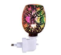 Amosfun Lampe à Parfum 3D Coloré, Brûleur à Cire sans Fumée en Verre et Plastique, Poêle à Arômes Électrique Ac220, Décoration Parfumée pour Salon et Chambre