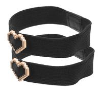 Amosfun Lanières Élastiques Anti-desserrage pour Chaussures Plates Fille Décor Cœur, Bride Talon Ajustable Noire, Accessoires Mocassin Garçon et Filles pour Maintien Confortable et Marche