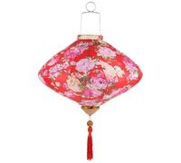 Amosfun Lanterne Chinoise en Soie Rouge avec Motif De Pivoine 30Cm pour DéCoration De Nouvel an Balcon Et ExtéRieur RéSistante À l'eau