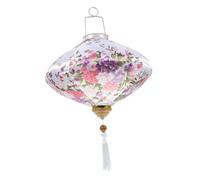 Amosfun Lanterne Suspendue 30 Cm Blanche Tissu Traditionnel, Décoration Festive pour Balcon, Mariage et Nouvel an Chinois, Pendentif Décoratif pour Portes et Jardin, Ambiance Lumineuse