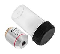 Amosfun Lentille D'objectif de Microscope Biologique 4X en Cuivre, Argenté, pour Observations en Laboratoire, Fidélité des Couleurs,