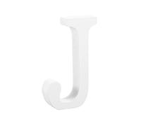 Amosfun Lettre J Bois Décoration Murale DIY pour Mariage Anniversaire Maison Magasin Blanc