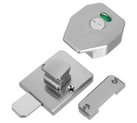 Amosfun Loquet de Porte Toilettes en Acier Inoxydable Épais, Indicateur D’occupation Visible, Serrure Pêne Dormant pour Cloisons Sanitaires Publiques, Résistance Anticorrosion,