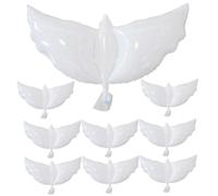 Amosfun Lot de 10 Ballons Décoratifs de Colombe Blanche, Film Aluminium, Grosse Taille, Accessoires de Décoration Mariage, Fête en Extérieur et Commémorations