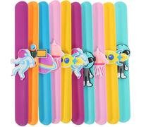 Amosfun Lot de 10 Bracelets Slap en Silicone Multicolores Taille Unique Jouets Amusants pour Garçon et Filles Accessoires de Fête Spatiale Bracelets Circulaires pour Festivals et