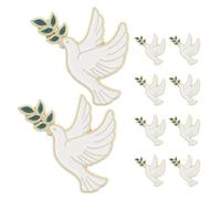 Amosfun Lot de 10 Broches Insignes de Revers en Métal, Broche Élégante de Paix avec Rameau D'olivier, Épingles pour Chapeaux et Vêtements, Accessoire pour Femme, Symbole de Paix, Taille
