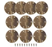 Amosfun Lot de 10 Charnières de Meubles Rétro Pliantes Rondes en Métal Finition Bronze Vert Antique, Grosse Taille, Charnières Vintage pour Portes D'armoires, Projet de
