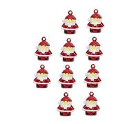 Amosfun Lot de 10 Cloches De Noël À Suspendre Ornements Rouges 22 X 18 Mm Décoration De Fête Pendentif pour Décoration De Cloche De Noël Ne Se Décolore Pas