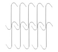 Amosfun Lot de 10 Crochets à Viande en Acier Inoxydable de S, pour Suspendre Viande et Poisson, Fumage et Séchage, 19cm, Boucherie