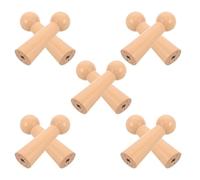 Amosfun Lot de 10 Crochets Muraux en Bois Brut à Visser Patères Shaker Longues 27X88 MM Finition Vernis Clair Porte-Manteaux Décoratif pour Manteaux Serviettes et Chapeaux Chambre la