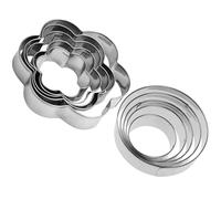 Amosfun Lot de 10 Emporte-pièces en Métal pour Pâtisserie, Moules à Biscuits DIY Résistants la Chaleur, Formes Fleurs et Ronds, Accessoire Compact pour Biscuits de Fête et Cuisson Maison