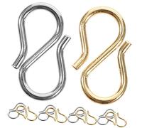 Amosfun Lot de 10 fermoirs en acier inoxydable en forme de S pour bijoux, colliers, bracelets et accessoires artisanaux