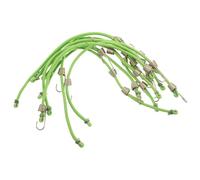 Amosfun Lot de 10 Mini Sangles Élastiques pour Bagages 25 Cm Vertes avec Crochets Métalliques, Cordons Extensibles Polyvalents pour Valises, Paquet de Voyage et Camping, Attaches