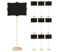 Amosfun Lot de 10 Mini-tableaux Noirs en Bois avec Bords en Dentelle pour Décoration Maison Cuisine, Tableau Mémo Vertical Effaçable pour Notes de Table, Étiquettes Alimentaires