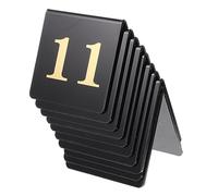 Amosfun Lot de 10 numéros de table en acrylique double face réutilisables pour réceptions, banquets, fêtes, restaurants - Design élégant noir et doré