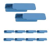 Amosfun Lot de 10 Petites Boîtes de Rangement en Métal Coulissantes Dimensions 60 X 33 X 11 Mm Boîtes en Fer-blanc Bleu Double Face pour Bonbons Bijoux et Accessoires de Maison