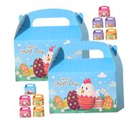 Amosfun Lot de 12 Boîtes à Friandises de Fête en Papier Poignée, Format 1 2 3 4, Boîtes à Biscuits et Bonbons Décoratives pour Anniversaires et Événements Festifs