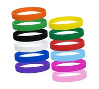 Amosfun Lot de 12 Bracelets en Silicone et Caoutchouc Multicolores Bracelets de Fête pour Garçon et Filles et Adultes Accessoires Légers et Doux pour Peau pour Anniversaire et