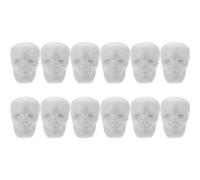 Amosfun Lot de 12 décorations en Mousse de polystyrène - Mini crâne Suspendu - Tête Squelette Suspendue - comme Ornement d'halloween - Mousse Blanche
