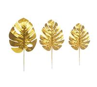 Amosfun Lot de 12 Feuilles de Palmier Tropicales pour décoration de Mariage Doré