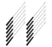 Amosfun Lot de 12 Fourchettes à Fondue au Fromage et Fruits en Acier Inoxydable Manche Ergonomique en PP pour Repas Entre Amis et Barbecues