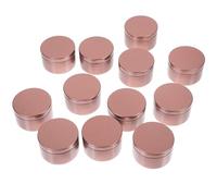 Amosfun Lot de 12 Petits Pots à Bougies en Aluminium 50 ML Bocaux de Stockage Hermétiques Marron Contenants pour Fabrication de Bougies Artisanales Accessoires D’Artisanat Pratiques et