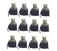 Amosfun Lot de 12 Pochettes De Rangement Élégantes Et De Bon Goût en Polyester avec Cordon De Serrage Et Dentelle pour Bonbons De Mariage