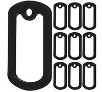 Amosfun Lot de 12 Silencieux pour Plaque D'identification Militaire en Silicone Noir, Protection Le Bruit Rayures, Accessoires Solide pour Chiens