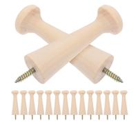 Amosfun Lot de 16 Patères Murales en Bois Massif Style Campagnard 21X69 MM à Visser Crochets Rustiques pour Manteaux Serviettes Paquet - Support Mural Robuste pour Entrée Salle de