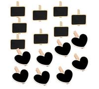 Amosfun Lot de 16 Tableaux Noirs en Bois pour Décoration Mariage et Maison, Tableau Mémo Fonctionnel en Matériaux Synthétiques, pour Fête et Rappel