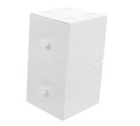 Amosfun Lot De 2 Boîtes De Rangement pour Maquillage Élégantes Et Pratiques Organiseurs De Bureau Blancs avec Tiroirs