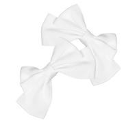 Amosfun Lot de 2 Boucles de Chaussures Nœud en Tissu Blanc, Décoration Élégante pour Chaussures de Mariée, Accessoires Couture pour Fêtes, Ornements Mariage, 2 Pièces
