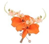 Amosfun Lot de 2 Boutons de Fleurs en Soie Orange Chic pour Marié et Demoiselle D'honneur, Épingle Décorative pour Mariage Champêtre, Souvenir Solide