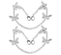 Amosfun Lot de 2 Breloques pour Chaussures en Alliage Argenté, Décorations à Franges Vintage pour Bottes, Baskets et Chaussures Habillées, Chaîne Décorative Féminine de 24,4 Cm,