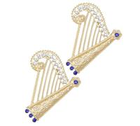 Amosfun Lot de 2 Broches Harpe en Alliage avec Pierres Brillantes, Épingles à Revers pour Femme, Accessoires Bijoux Élégants pour Costume, Soirée et Paquet, Décoration Mode Polyvalente