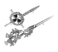 Amosfun Lot de 2 Broches Vintage en Alliage Forme Chardon Écossais, Épingles pour Vêtements Féminins, Accessoires Mode Élégants pour Mariage et Tenue Quotidienne, Bijoux Fantaisie