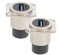 Amosfun Lot de 2 Coupleurs USB 3.0 à Montage sur Panneau Argenté Contacts Plaqués Bronze Phosphore, Anti-âge et Étanche Ip67 pour Tableaux Industriels