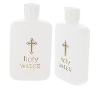 Amosfun Lot de 2 Flacons d'eau Bénite 100 ML en Plastique PE, Petites Bouteilles pour Rituels Religieux et Aromathérapie, Bouteilles de Prière Compactes et Légères pour Cérémonies